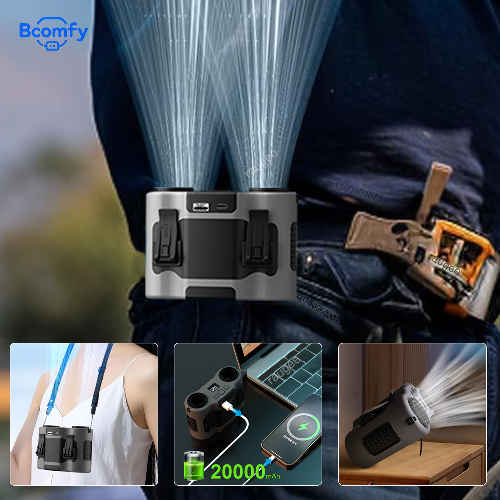 20000mAh Waist Fan Portable Ou - Timer Dual Outlet recension och pris