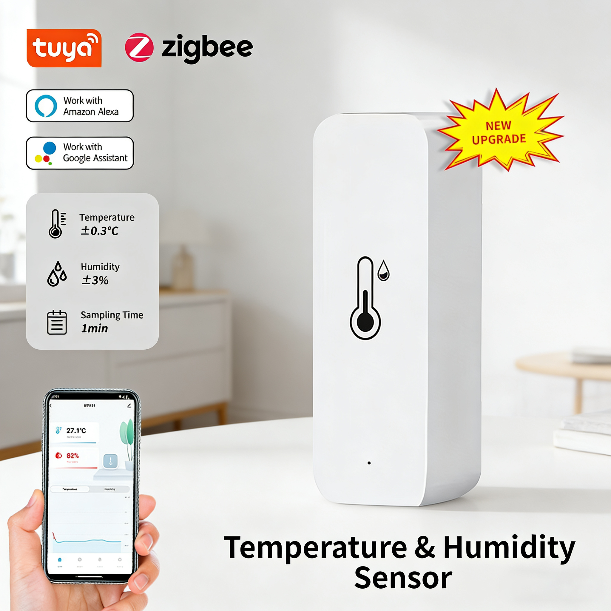 New Tuya Zigbee Smart Hygromet - Digital Hygrometer Probe recension och pris