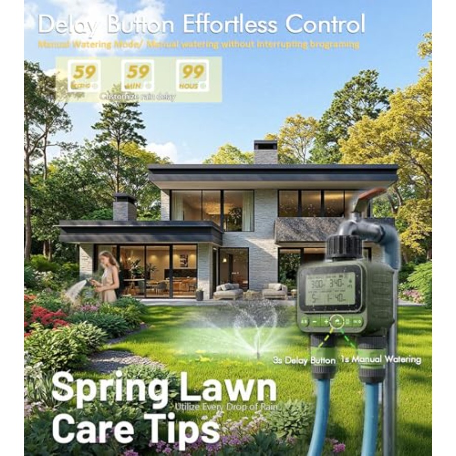 Smart Sprinkler Timer for Lawn - Timer Dual Outlet recension och pris