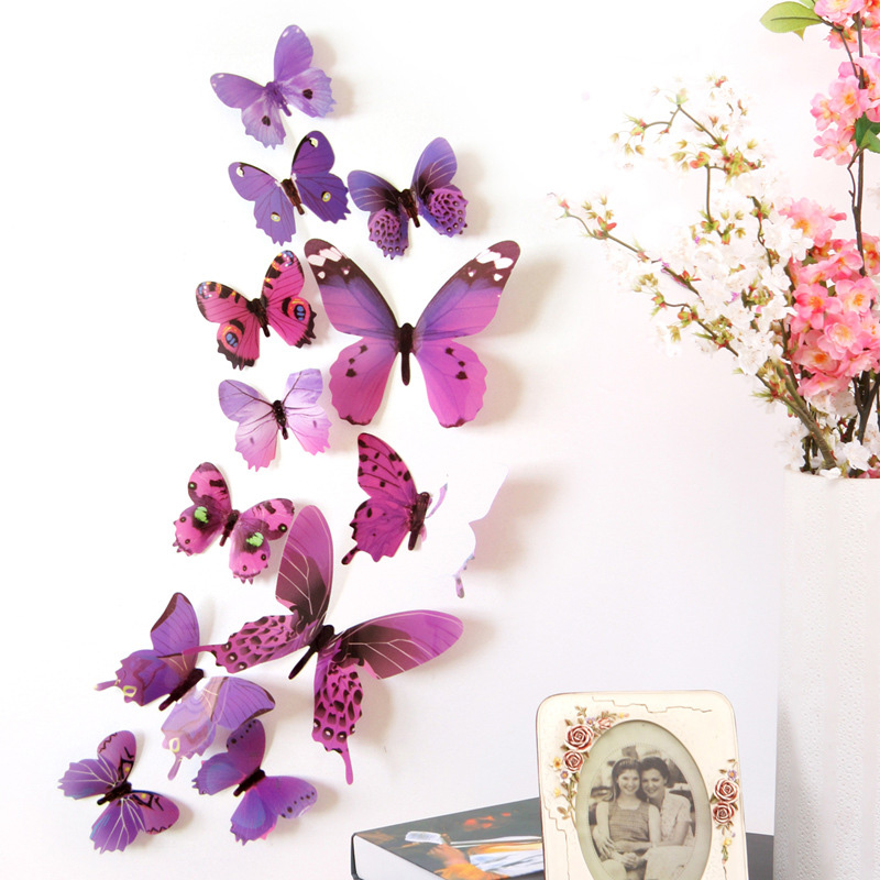 12Pcs 3D Butterfly Wall Sticke - Pvc Panel Background recension och pris