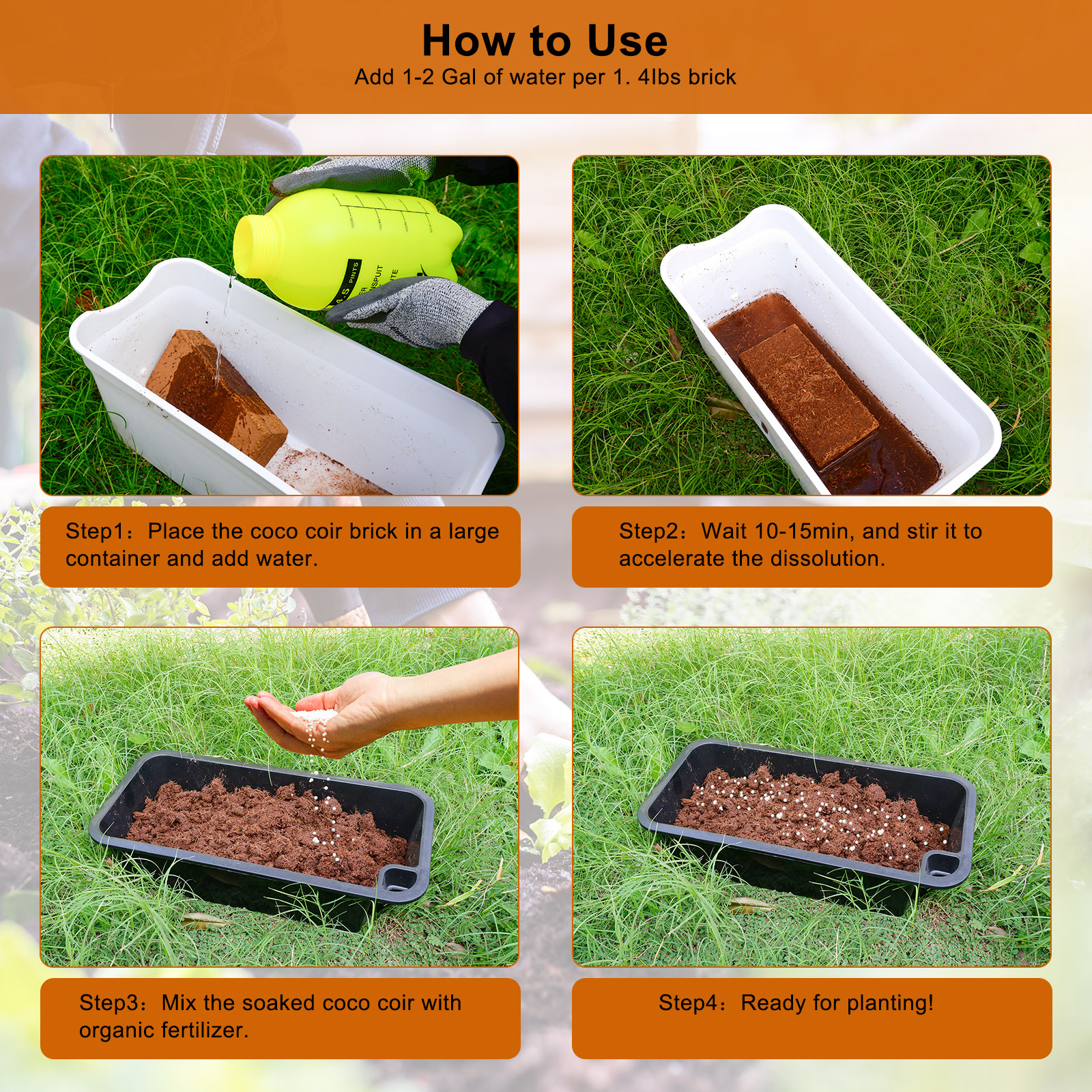 1 Pack Premium Coco Coir Brick - Substrate Coconut Fiber recension och pris