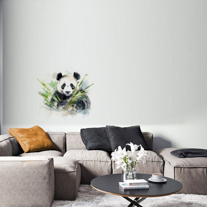 C76# Watercolor panda wall sti - Pvc Panel Background recension och pris