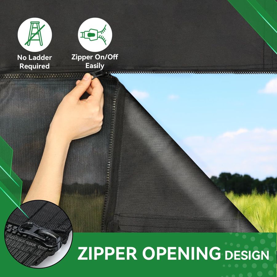 Awning Shade Screen with Zippe - Screen Top Mesh recension och pris