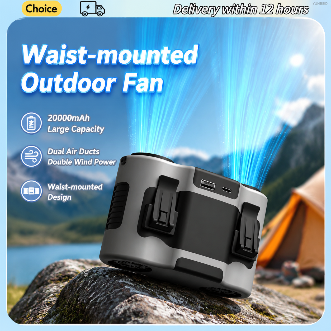 Portable Waist Clip Fan Mini U - Timer Dual Outlet recension och pris