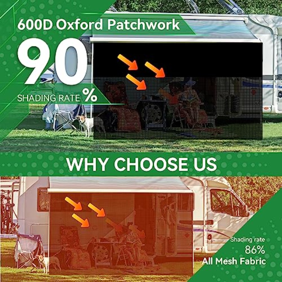 RV Awning Shade Screen 9' x 15 - Screen Top Mesh recension och pris
