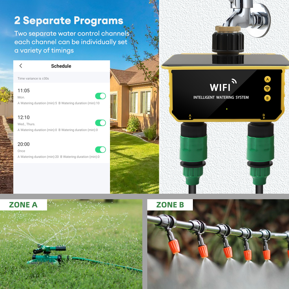 WiFi Solar Timer Dual Water Va - Timer Dual Outlet recension och pris